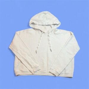 Aerie Women's Cream Ribbed Hooded Sweatshirt Oversize sz S